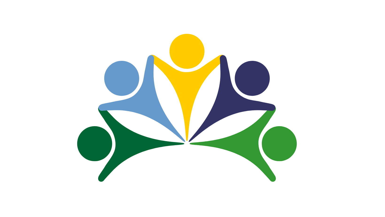 graphic of stick people holding hands in semicircle